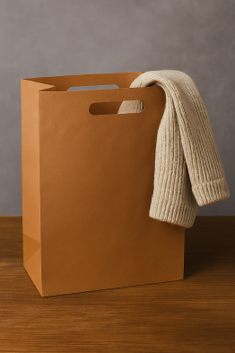 BOLSA ALFA #8 ASA TROQUELADA KRAFT COMPOSTBLE