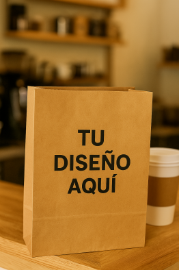 BOLSA CI #8-2 SIN ASA KRAFT COMPOSTABLE